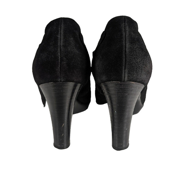 Aquatalia by Marvin K. Black Rosy Suede Ankle Bootie Italy 7.5 Metal Stud - Picture 4 of 7